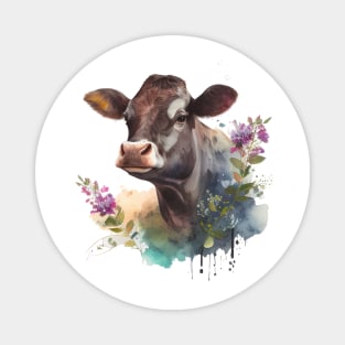 Cow Floral Magnet